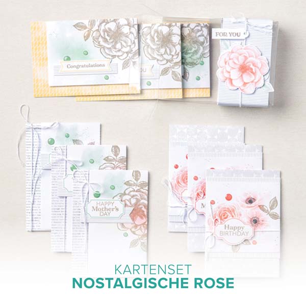 KARTENSET NOSTALGISCHE ROSE