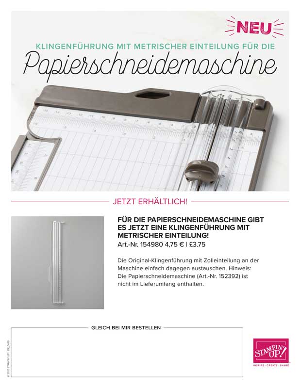 Klingenführung Paperschneider